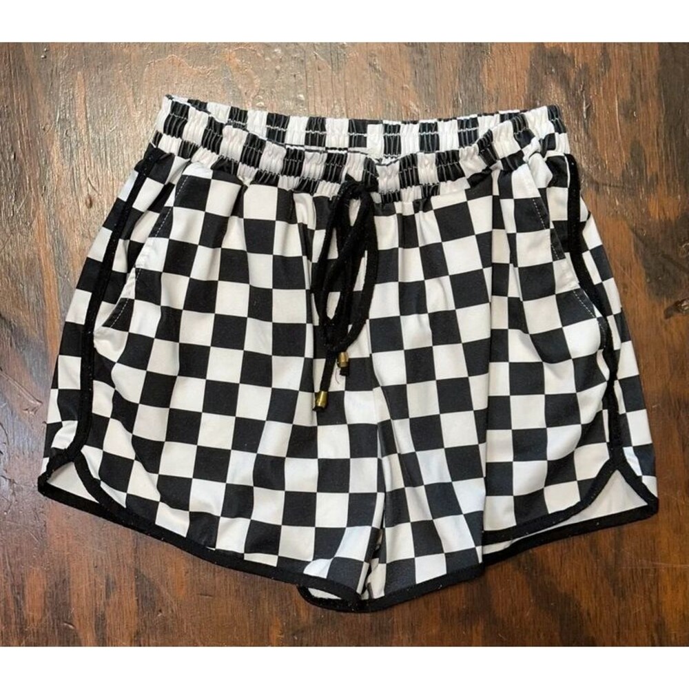 Black & White Checkered Shorts Size Small - Picture 1 of 1